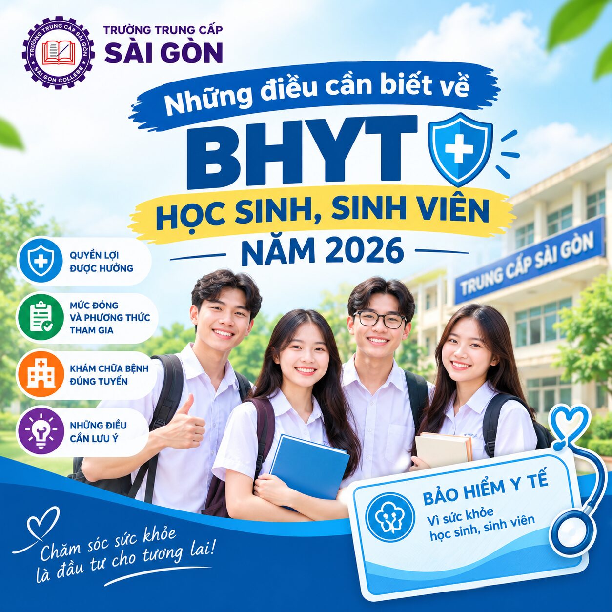 Những điều cần biết về BHYT học sinh, sinh viên năm 2026